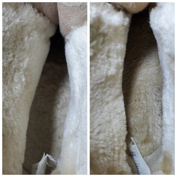 J Crew Nordic Snow Boot Shearling Nubuck Leather Wedge Beige Cleated Women's 10 - Picture 11 of 12